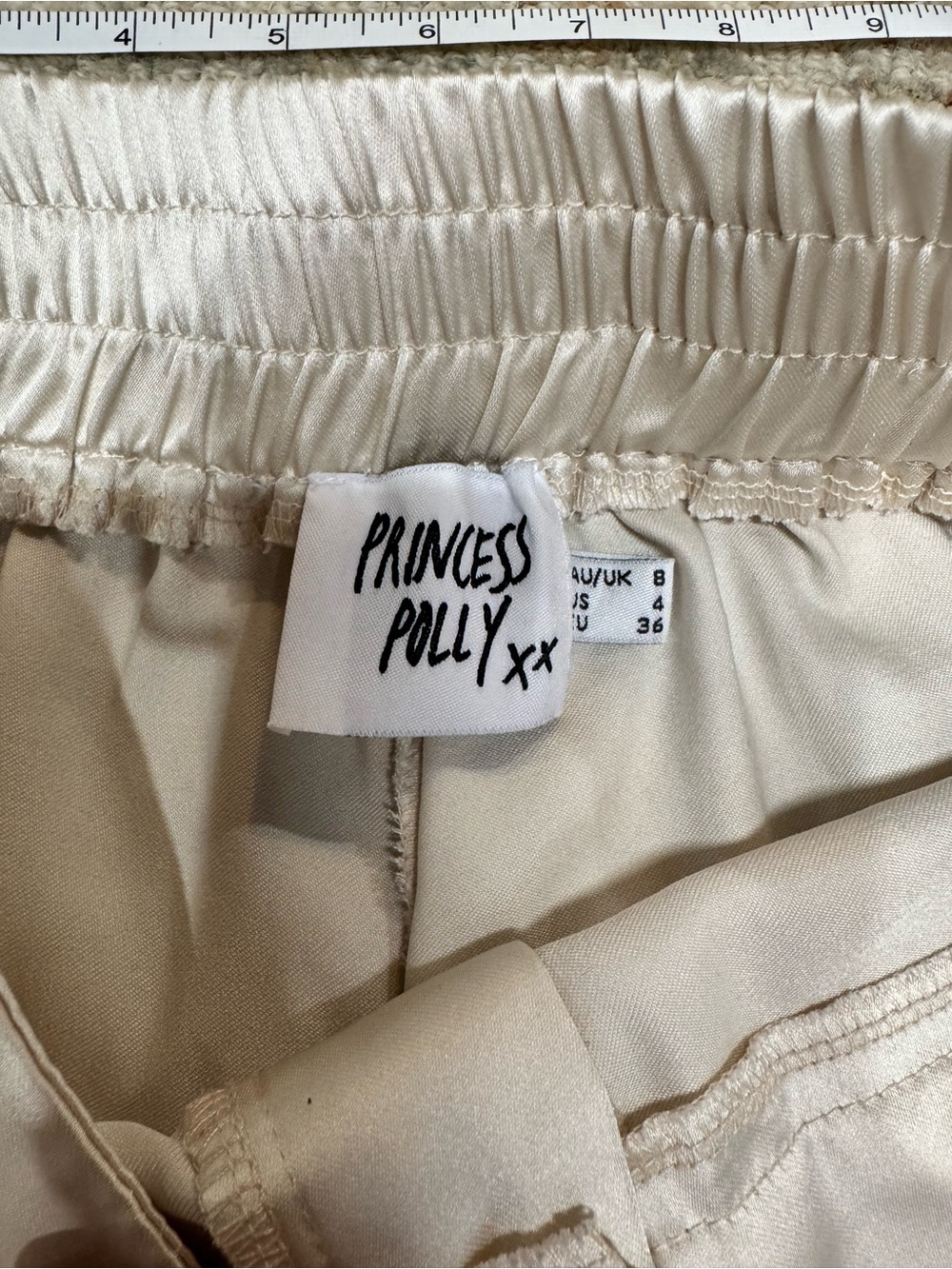 Princess Polly Satin White Trousers sz 2 - Picture 3 of 4